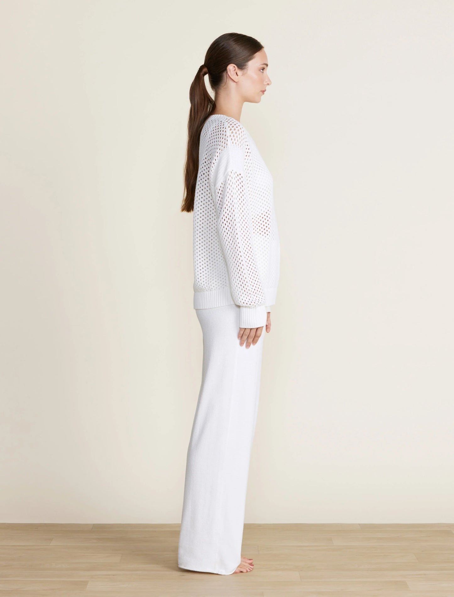 Barefoot Dreams - Sunbleached Open Stitch Pullover - Pearl