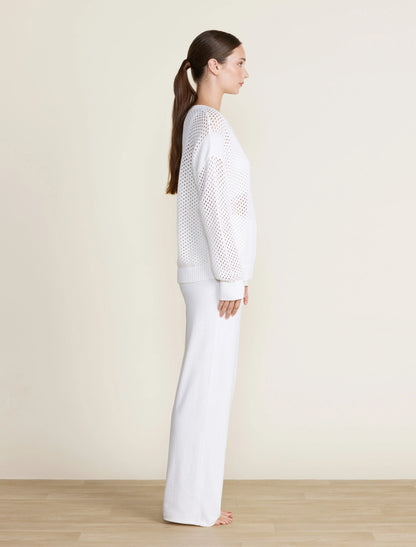 Barefoot Dreams - Sunbleached Open Stitch Pullover - Pearl