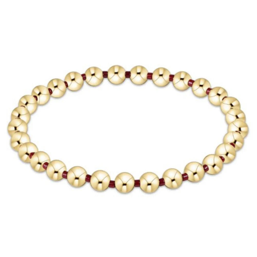 Gameday Hope Grateful 5MM Bead Bracelet - Wine