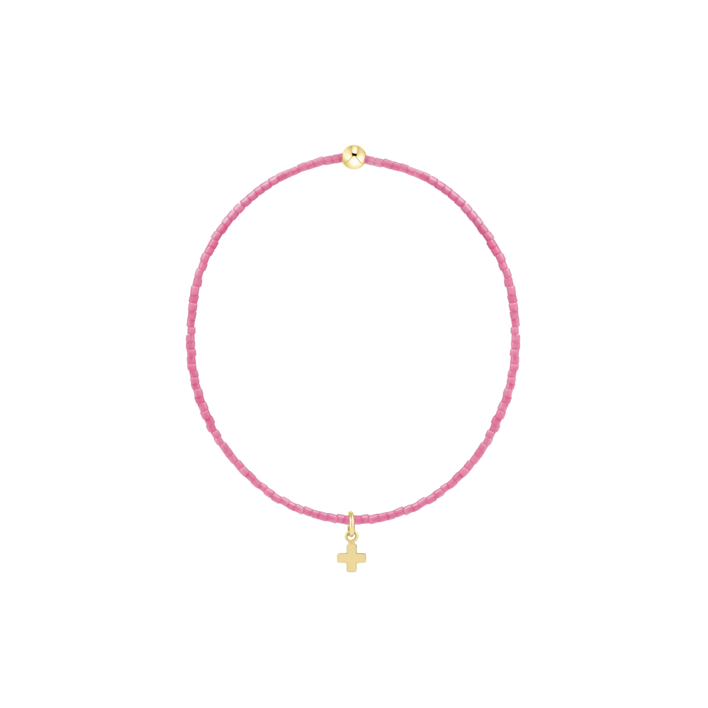 Hope Classic Bracelet - Signature Cross Small Gold Charm - Bubblegum