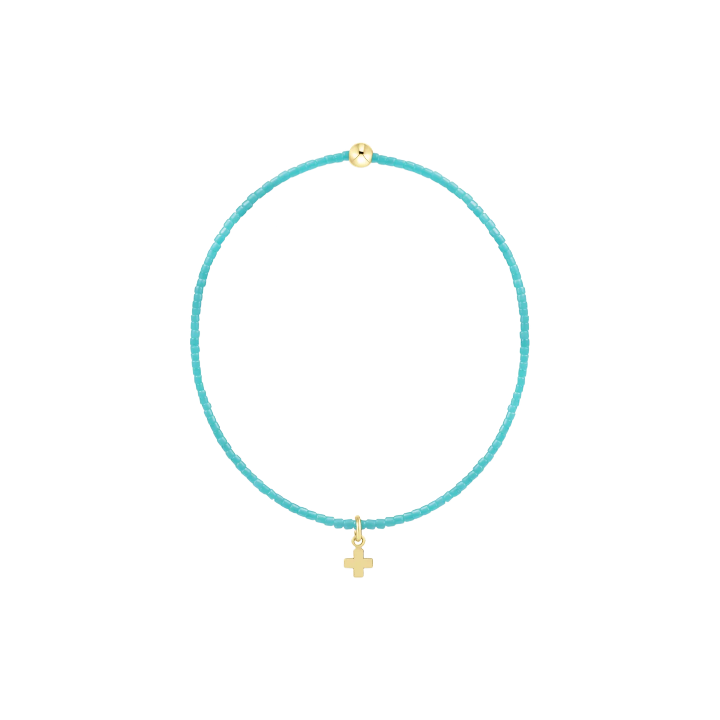Hope Classic Bracelet - Signature Cross Small Gold Charm - Turquoise