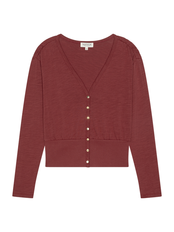 Colette Cardigan Top - Russet