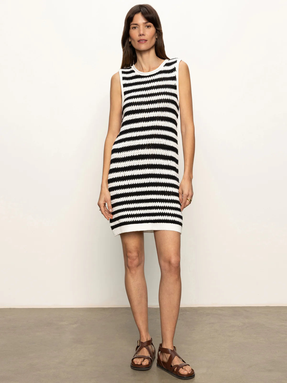 Summer Shell Dress - Chalk Black Stripe