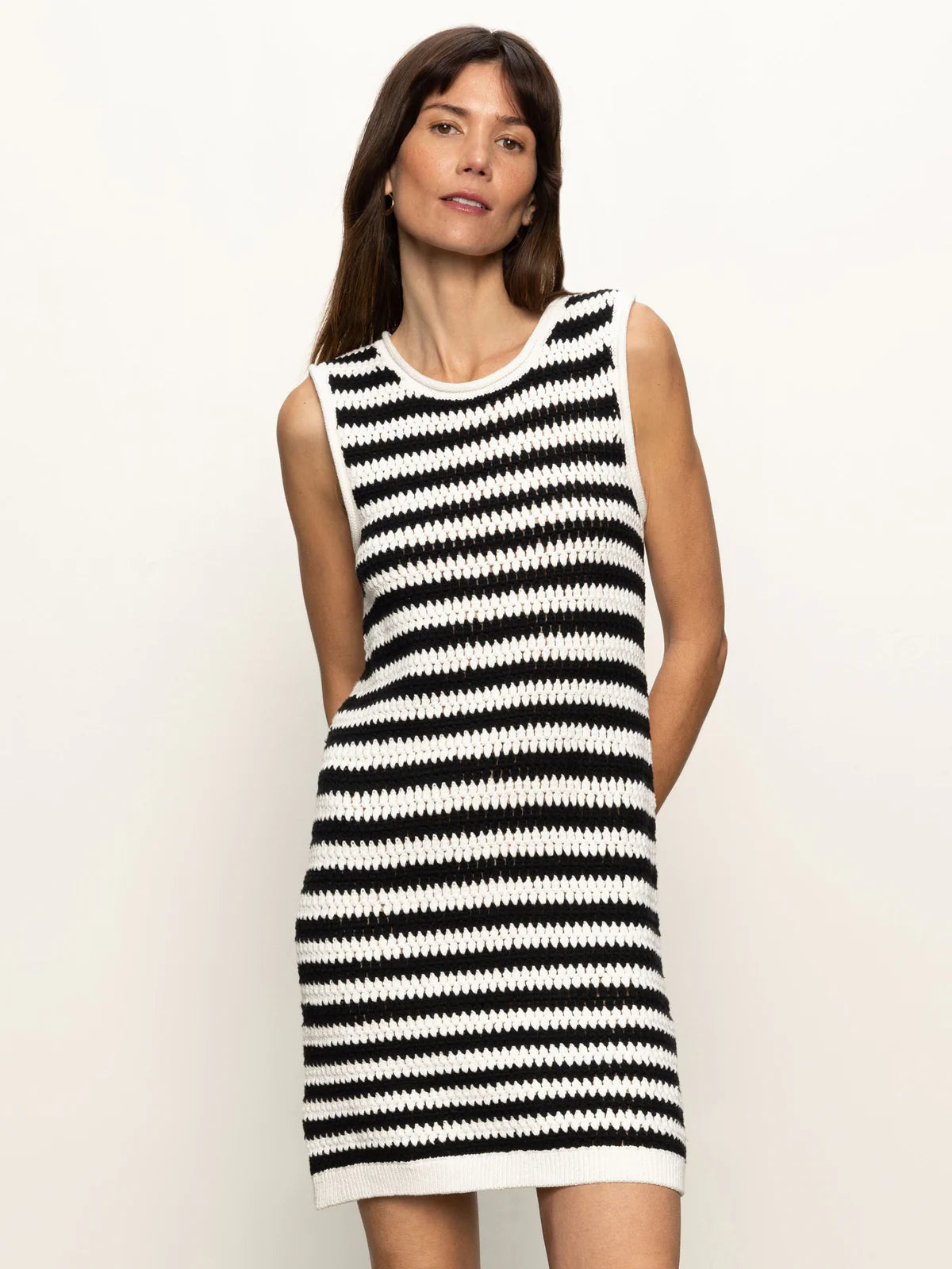 Summer Shell Dress - Chalk Black Stripe