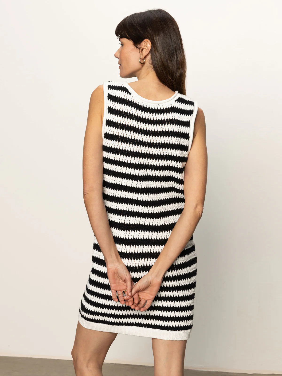 Summer Shell Dress - Chalk Black Stripe