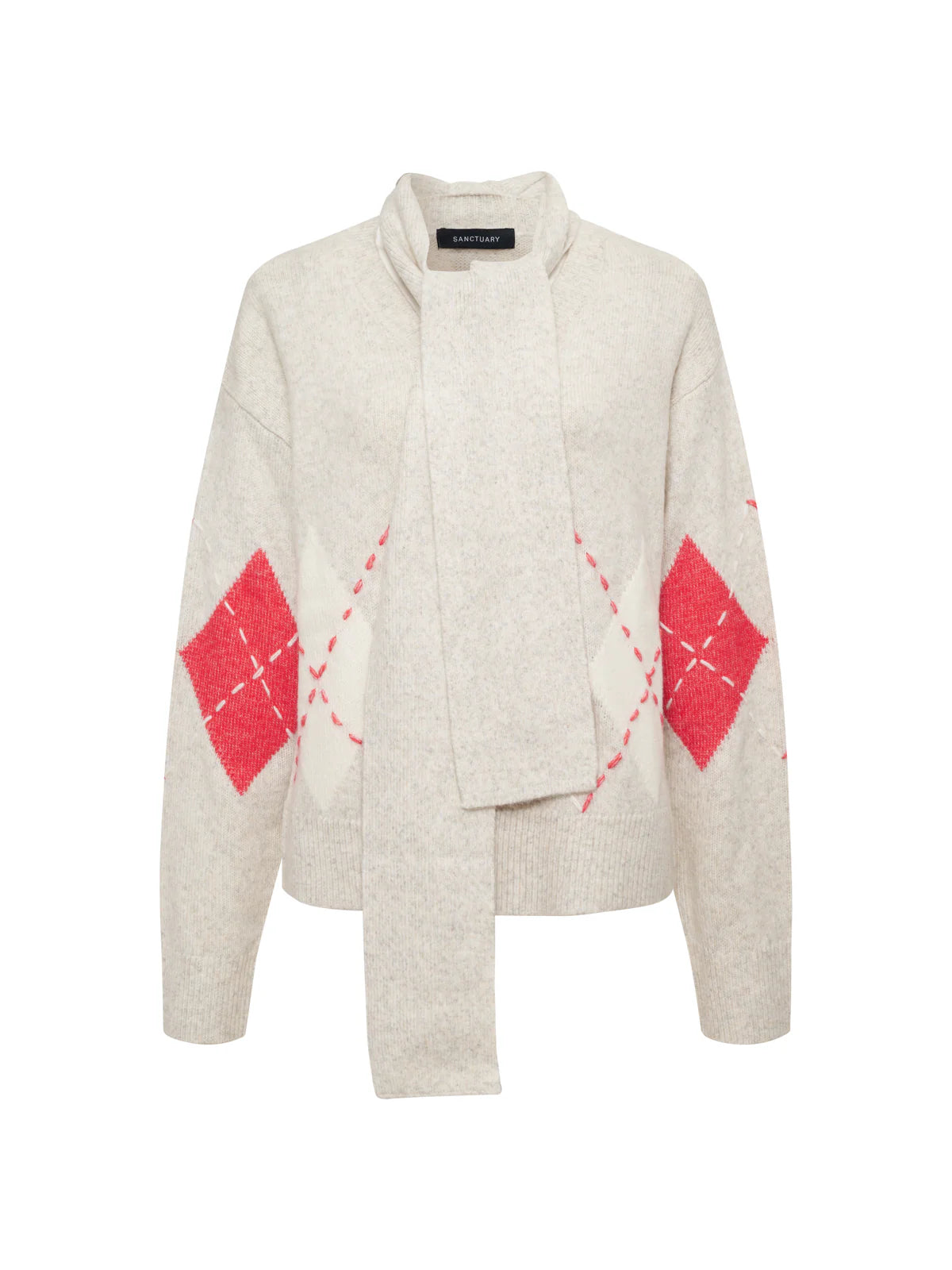 Argyle Scarf Sweater - Tulip Multi Argyle