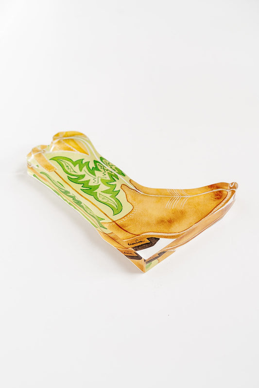 Green Boot Acrylic Art Block