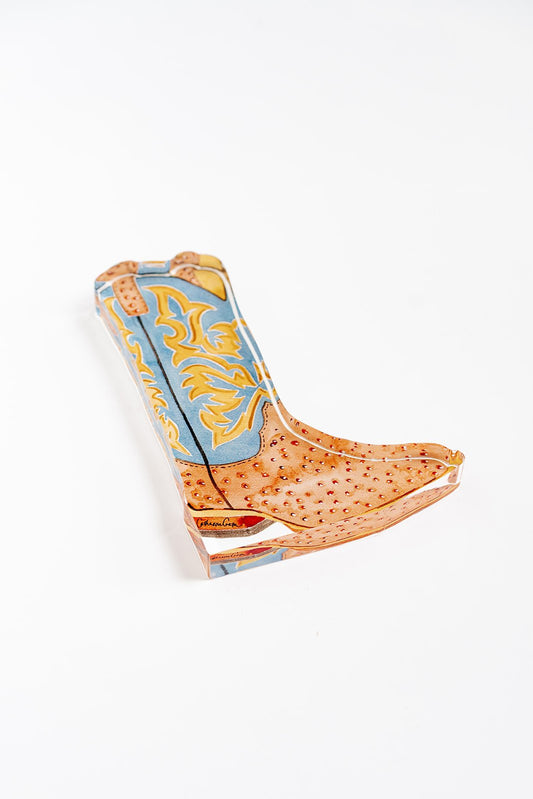 Blue Boot Acrylic Art Block