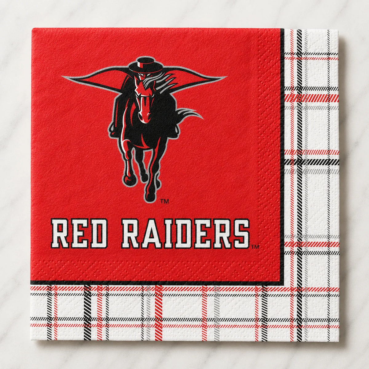 Plaid Full Color Napkins - Texas Tech Red Raiders