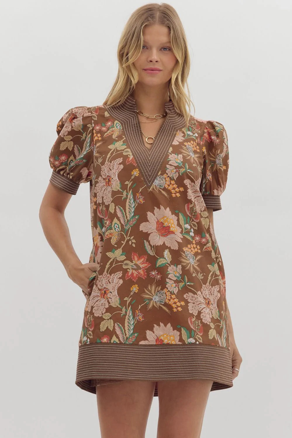 Abbey Dress - Brown