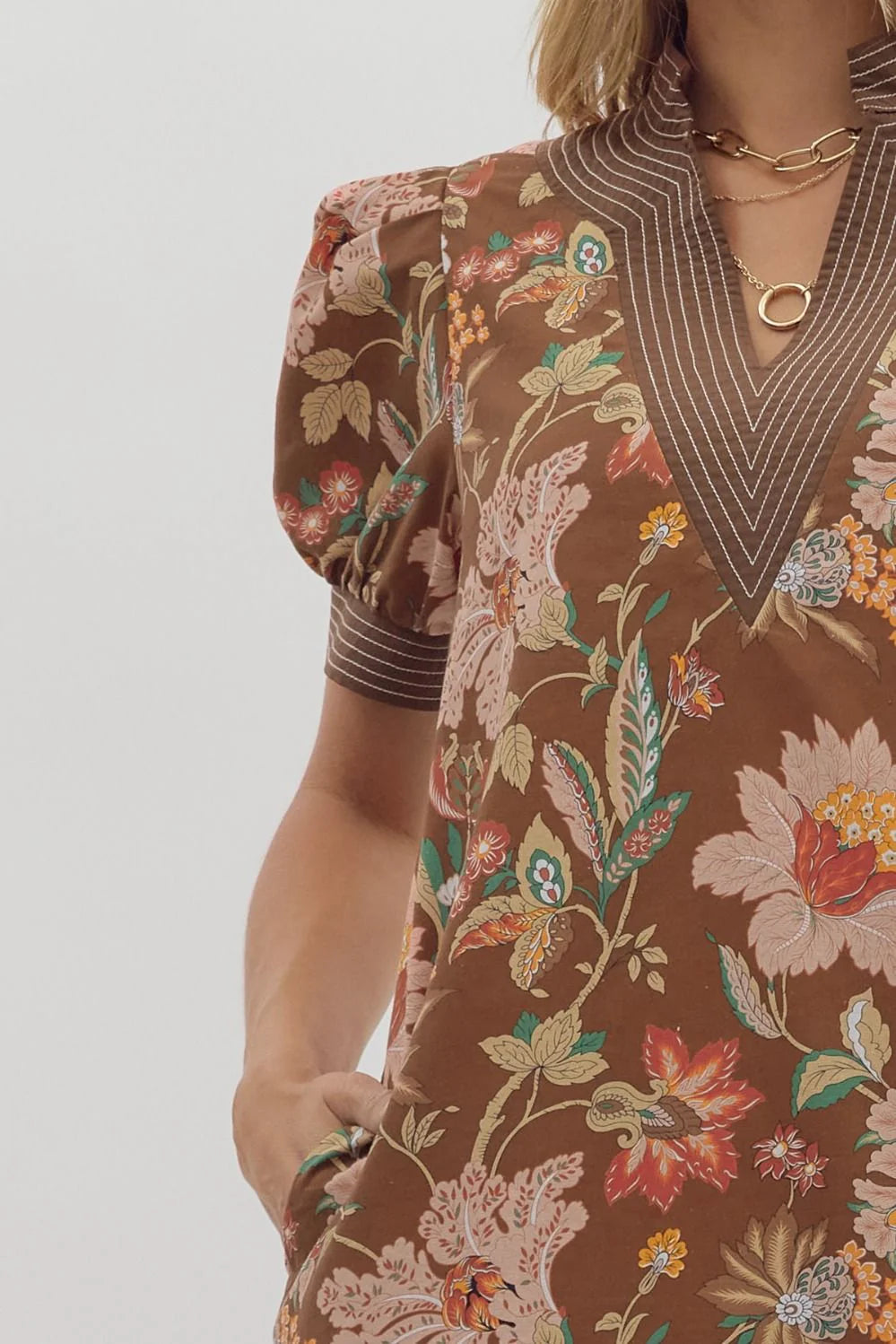 Abbey Dress - Brown