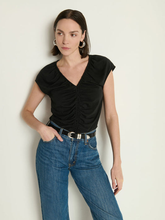 Dona V-Neck Top - Jet Black