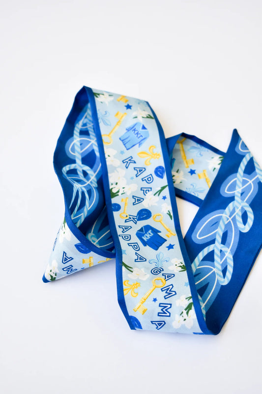 Saturday Silks - Kappa Kappa Gamma Skinny Scarf