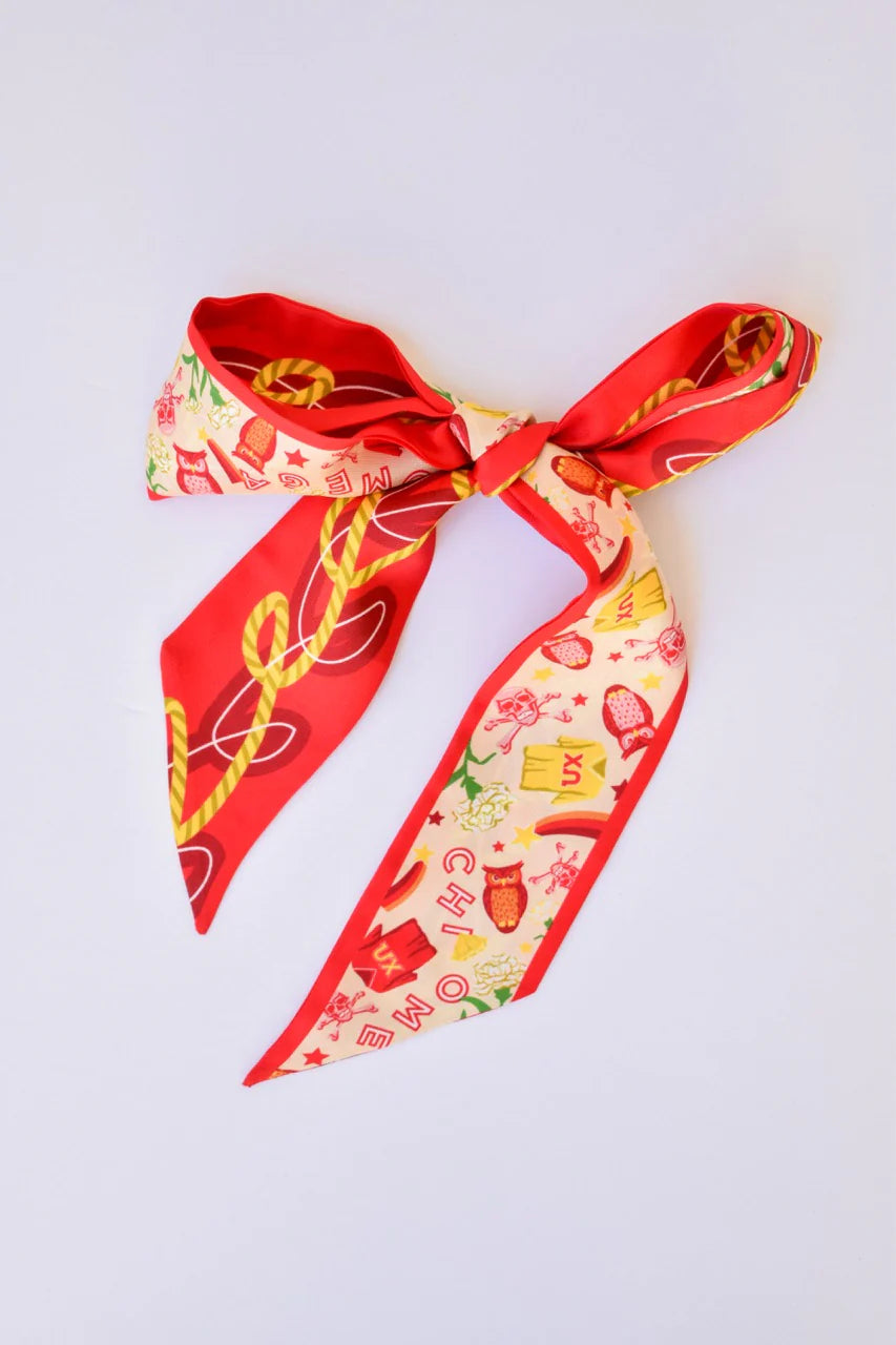 Saturday Silks - Chi Omega Skinny Scarf
