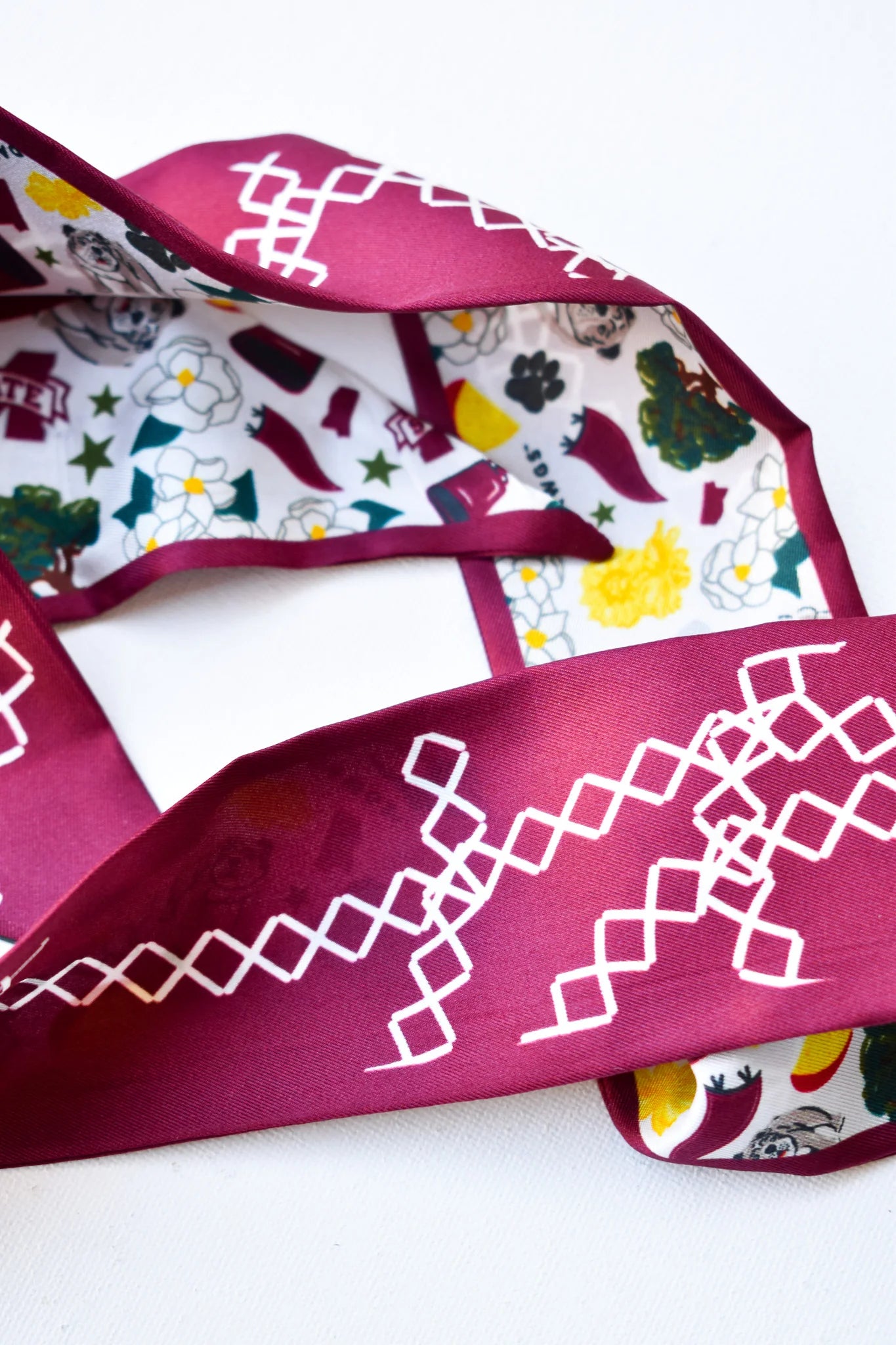 Saturday Silks - Mississippi State Bulldogs Skinny Scarf