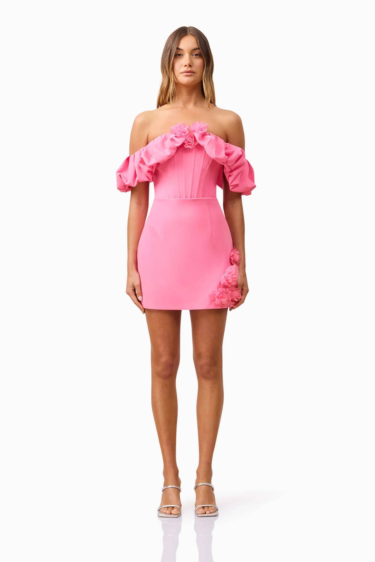 Klara Off The Shoulder Mini Dress in Pink