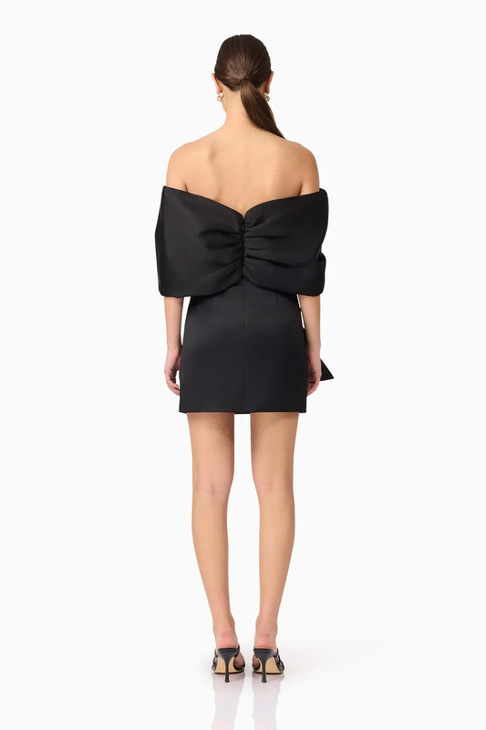 Dandelion Off The Shoulder Mini Dress in Black