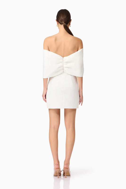 Dandelion Off The Shoulder Mini Dress in White