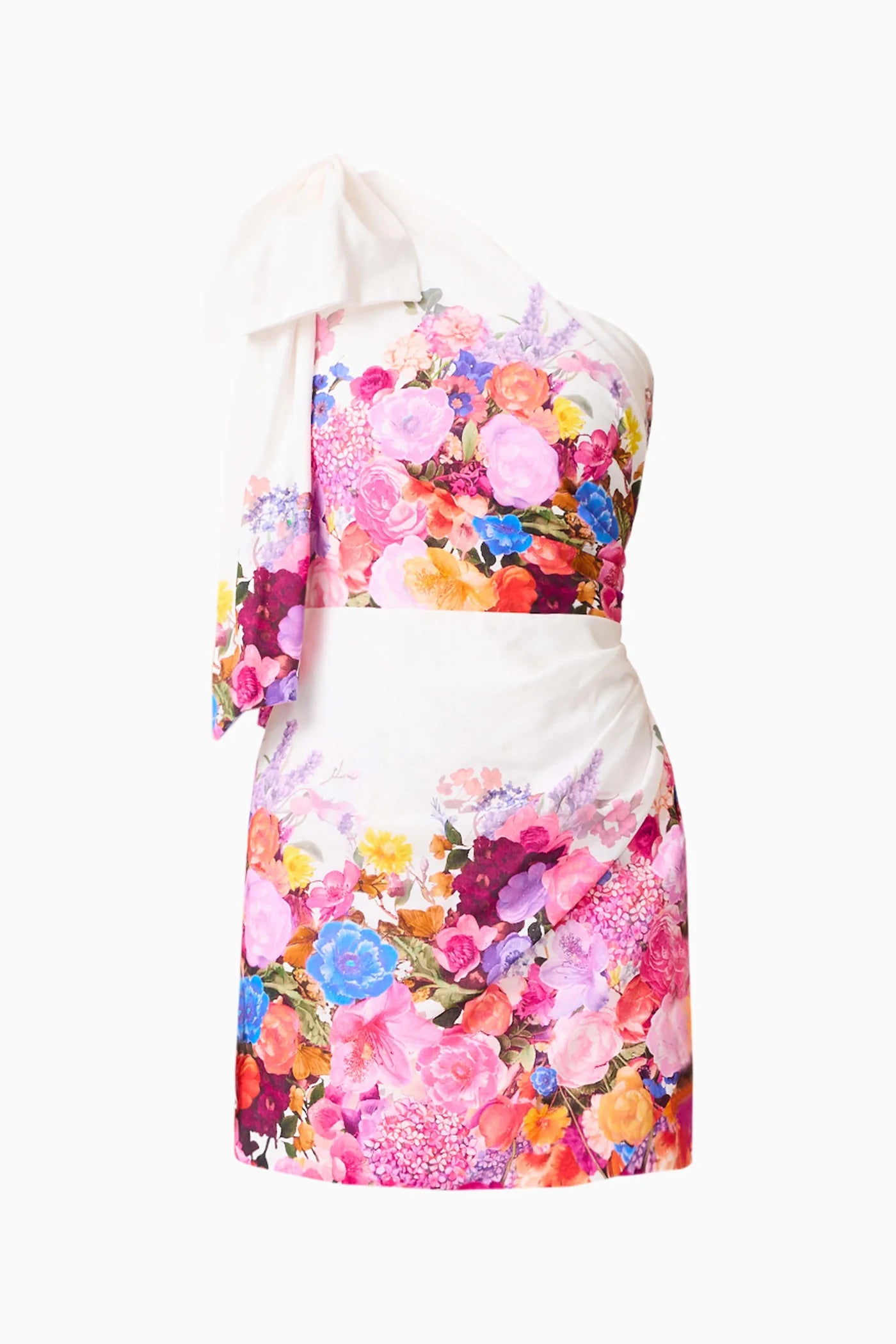 Alice One Shoulder Mini Dress in Ombre Floral