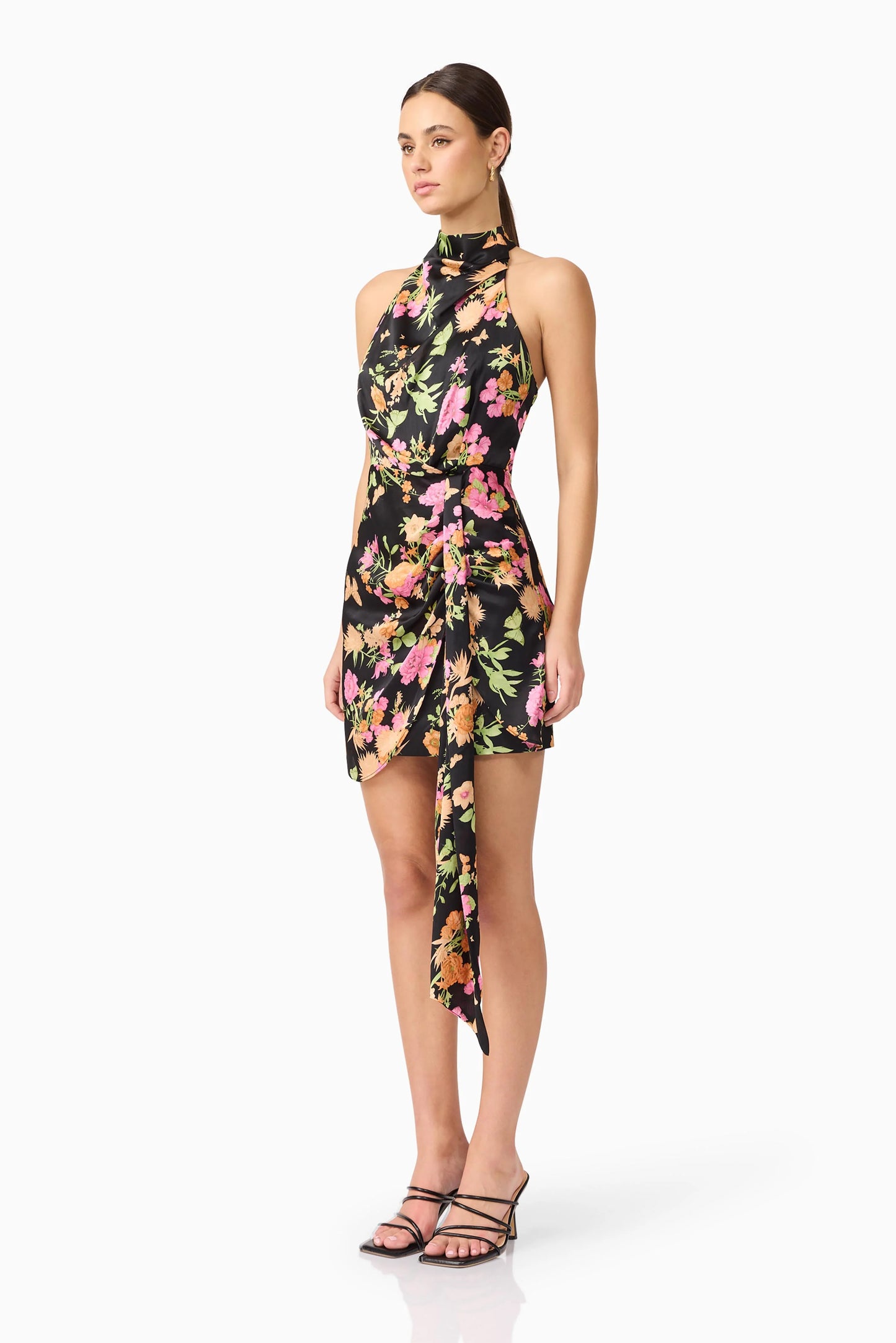 ELLIATT - Tess Halter Mini Dress - Black Multi
