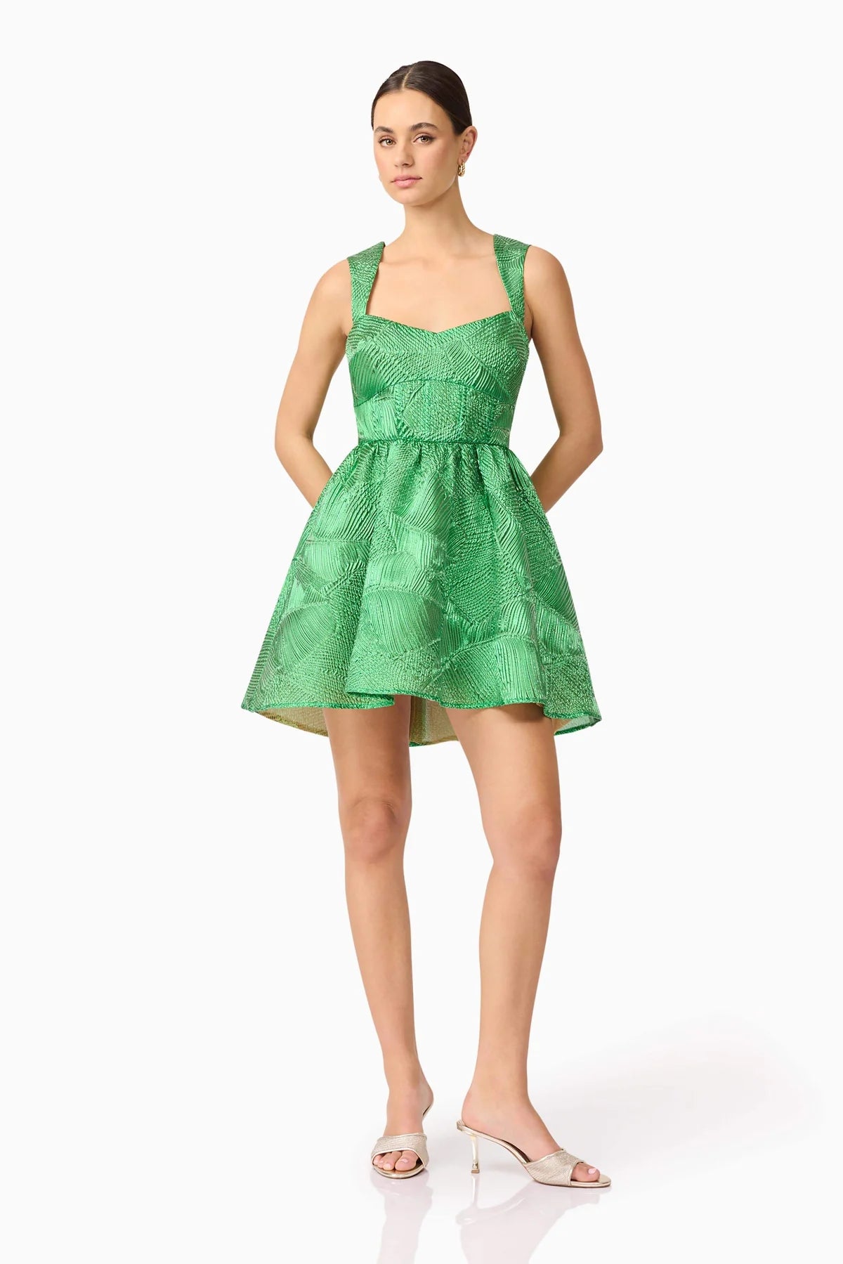 Ginnifer A-Line Mini Dress - Green