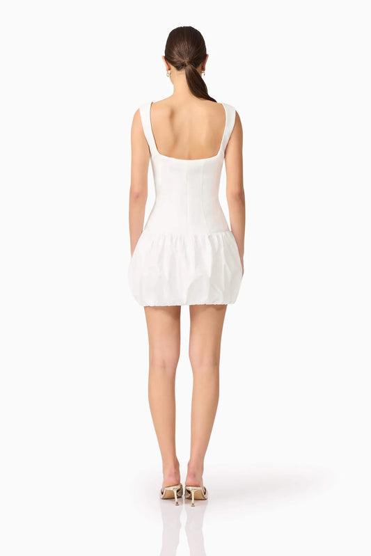 Ingrid Bubble Mini Dress in White