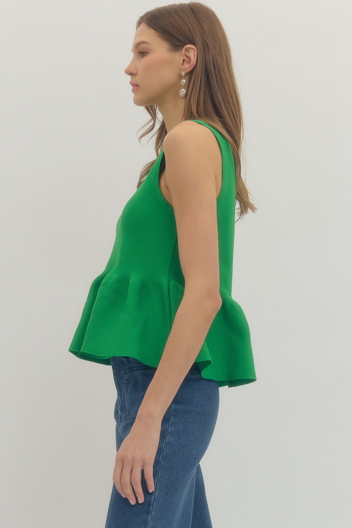 Cambridge Sleeveless Peplum - Green