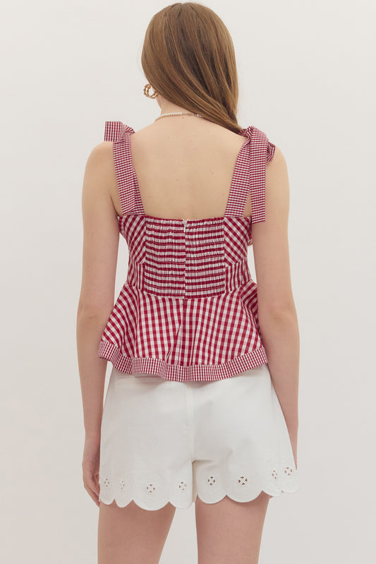 Cherry Tart Flare Top - Red