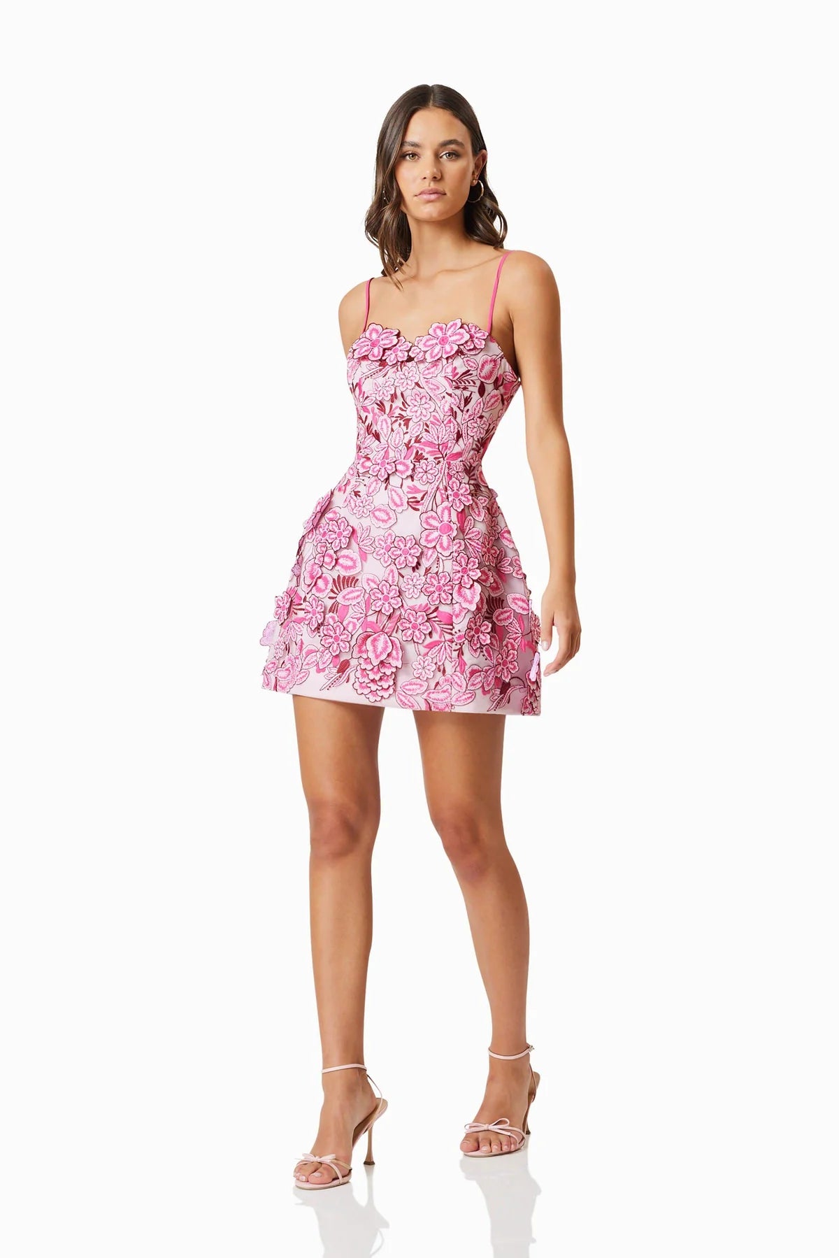 ELLIATT - OMR x ELLIATT: Roseate 3D Floral Mini Dress - Pink