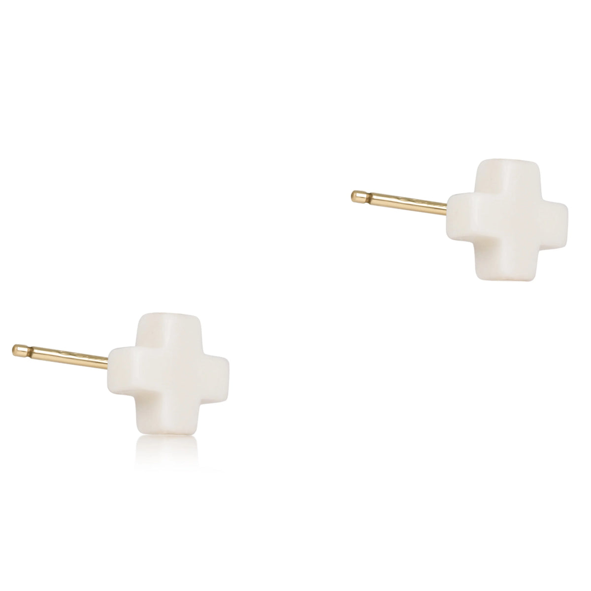 Signature Cross Small Studs - Off-White