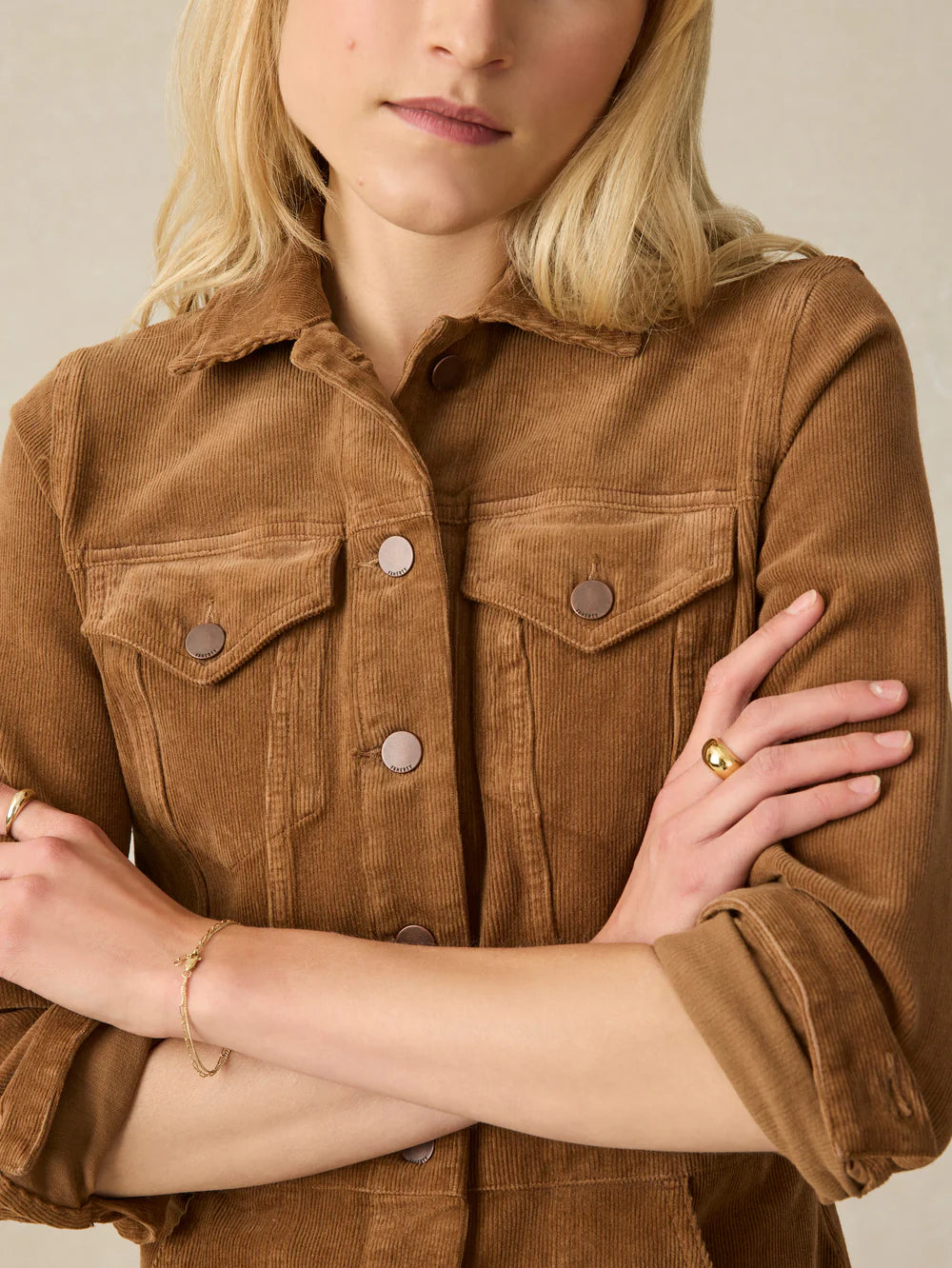 Faherty - Softstretch Cord Michelle Dress - Cord Brown