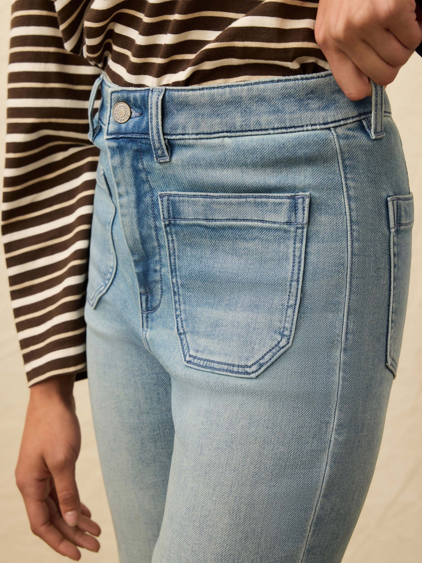 Stretch Terry Patch Pocket Ankle Pant - Eastern Shore Wash