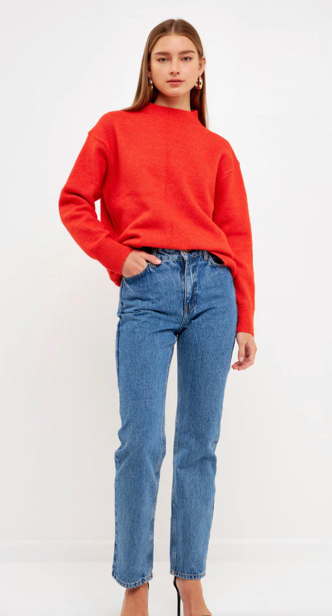 Endless Rose - Oversized Crewneck Sweater - Orange