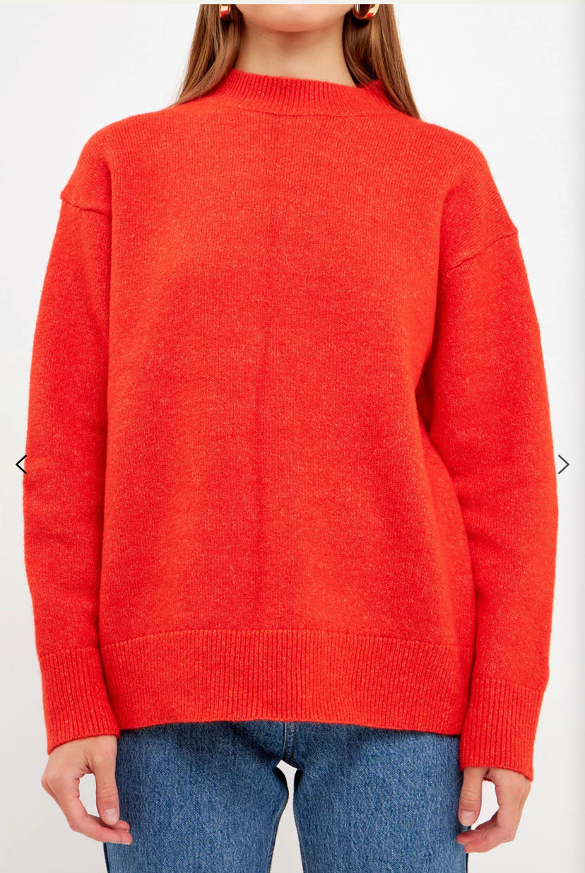 Endless Rose - Oversized Crewneck Sweater - Orange