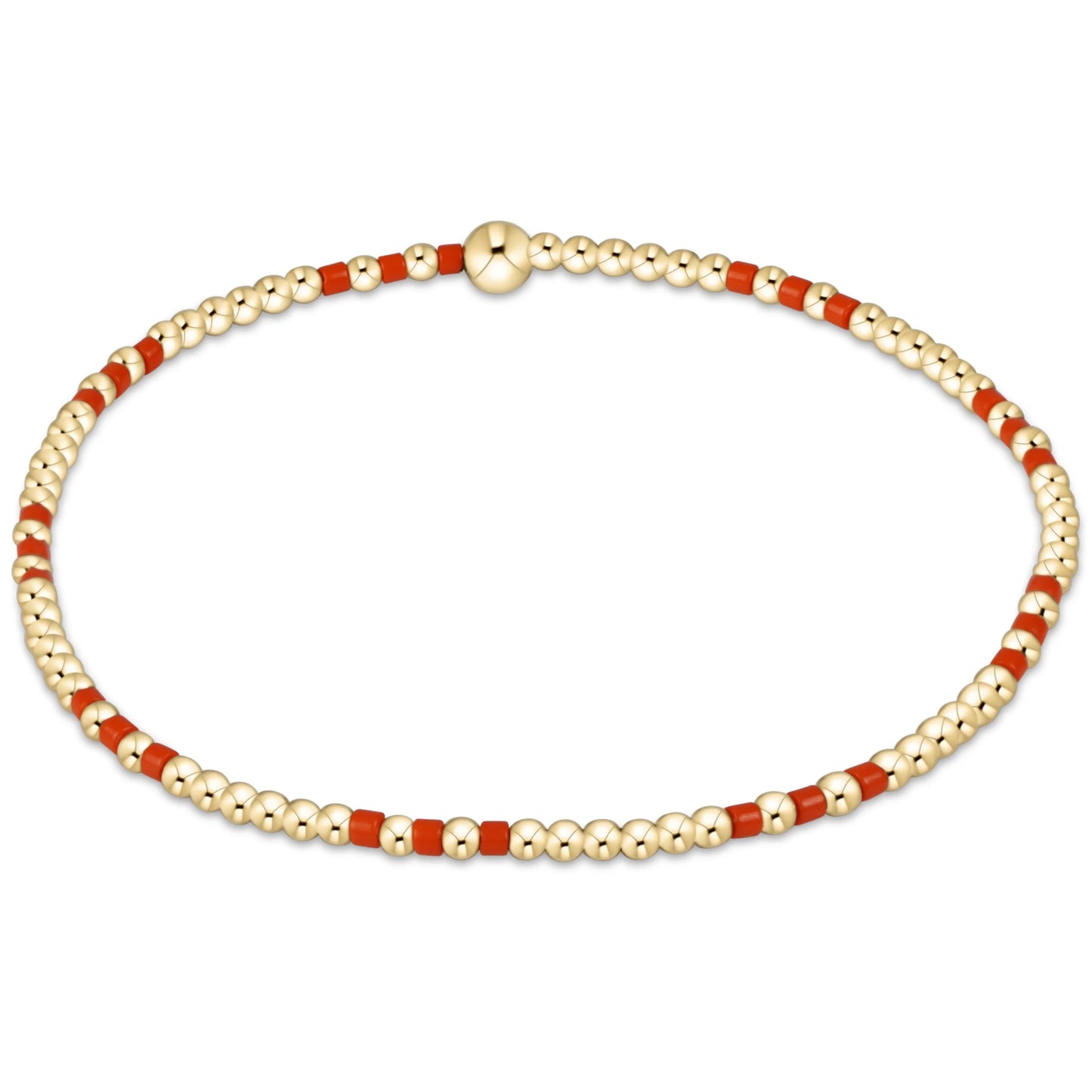 Gameday Hope Joy Pattern 2mm Bead Bracelet - Bright Orange