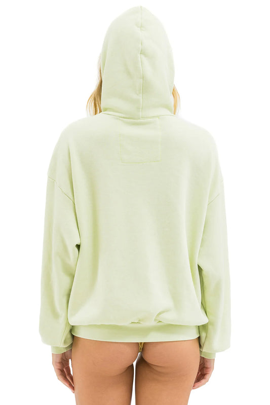 Wave Stripe 4 - Pullover Hoodie Relaxed - Lime Cream // Seafoam