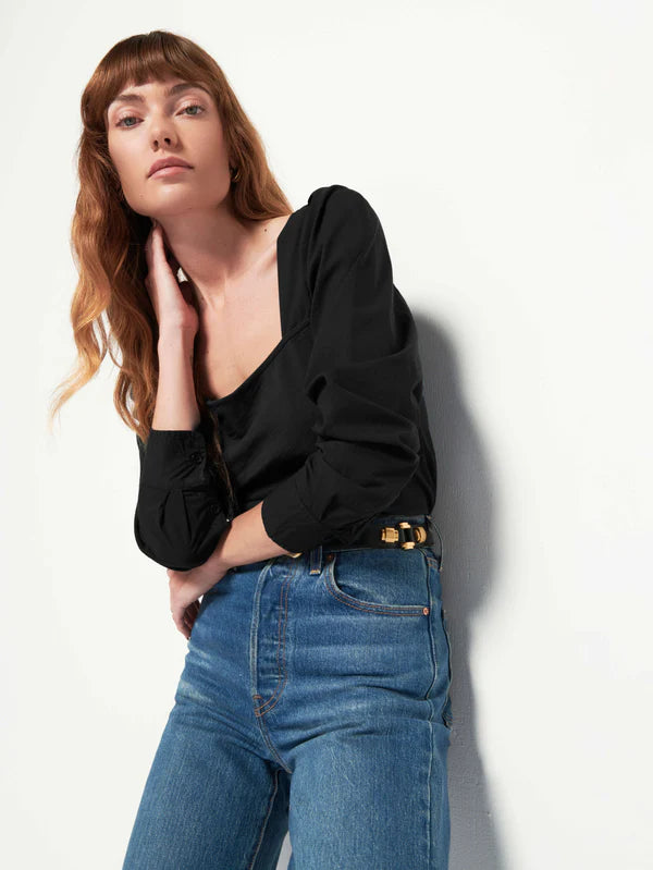 Kinsey Combo Top - Jet Black