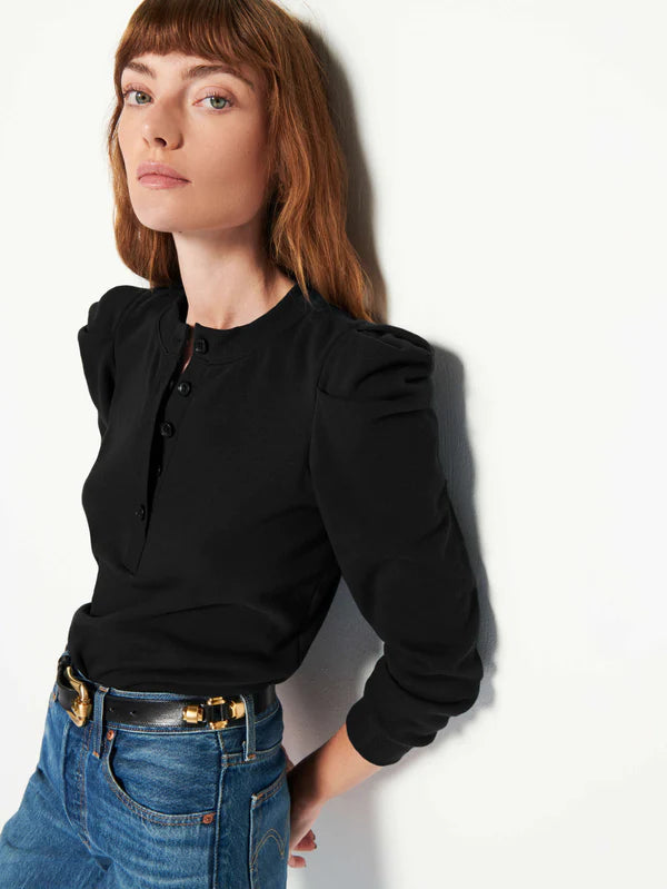 Nation LTD - Shaya Femme Henley Sweatshirt - Jet Black