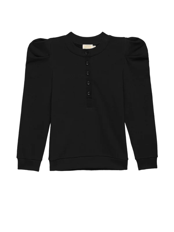 Nation LTD - Shaya Femme Henley Sweatshirt - Jet Black