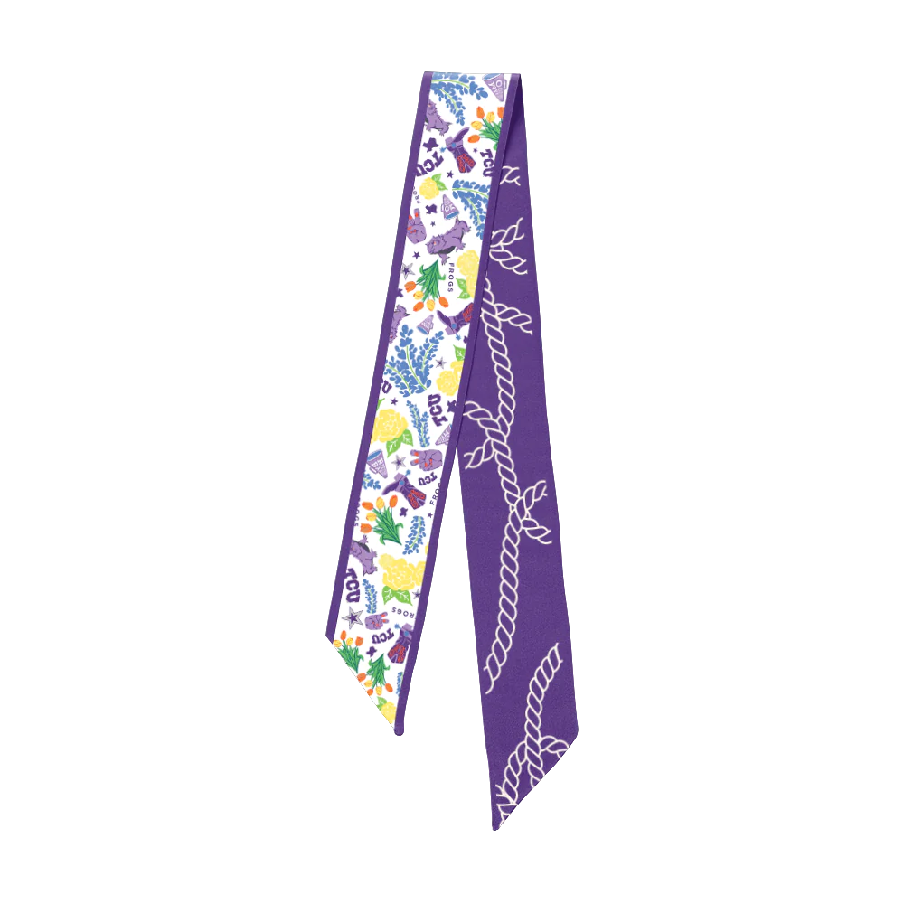 Saturday Silks - TCU Horned Frogs Skinny Scarf