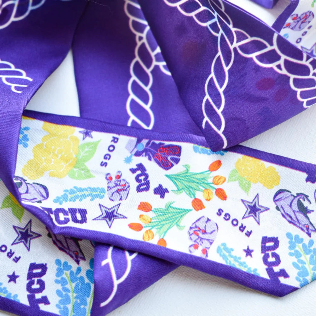 Saturday Silks - TCU Horned Frogs Skinny Scarf