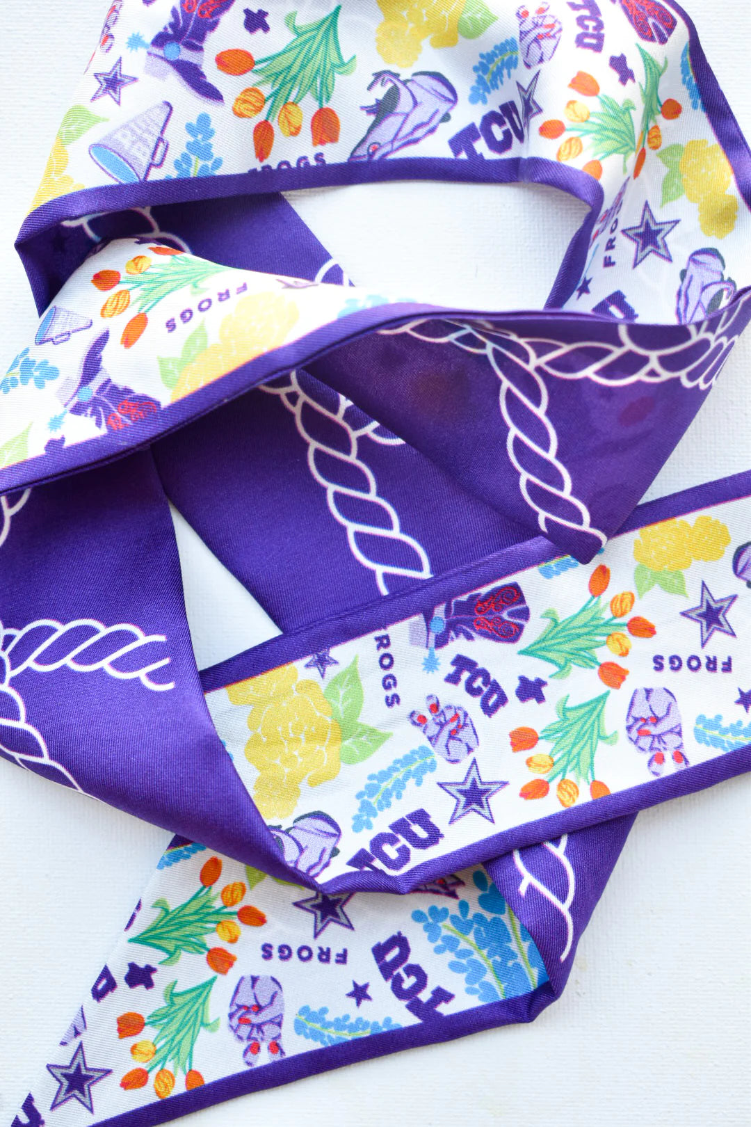 Saturday Silks - TCU Horned Frogs Skinny Scarf
