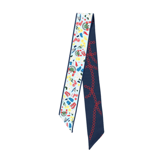 Saturday Silks - Ole Miss Rebels Skinny Scarf