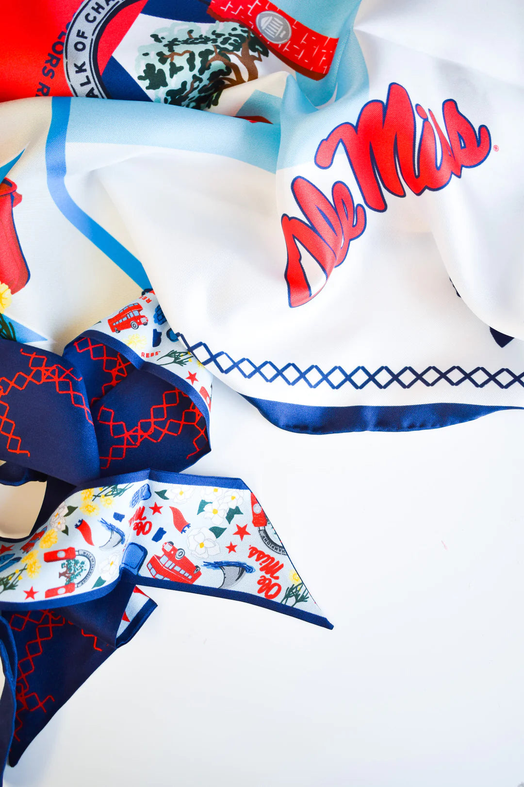Saturday Silks - Ole Miss Rebels Skinny Scarf
