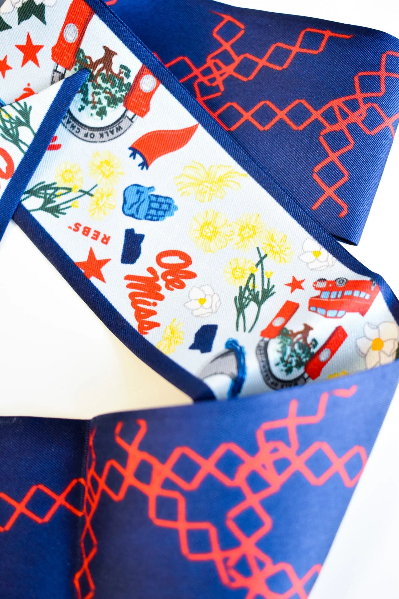 Saturday Silks - Ole Miss Rebels Skinny Scarf