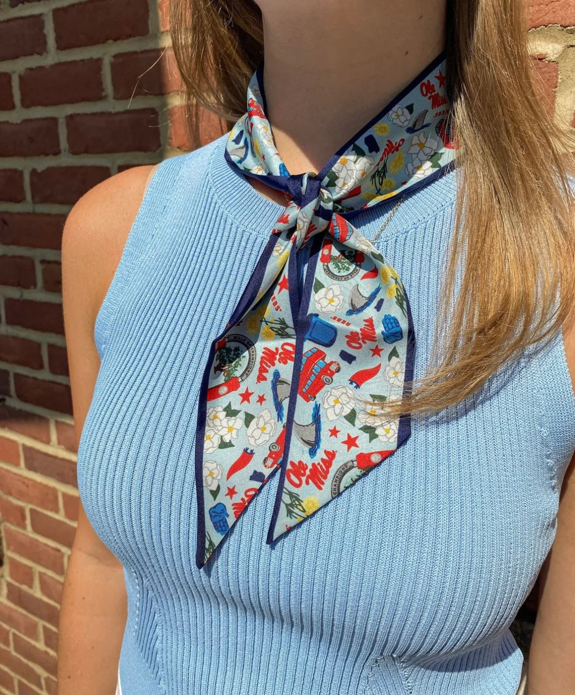 Saturday Silks - Ole Miss Rebels Skinny Scarf