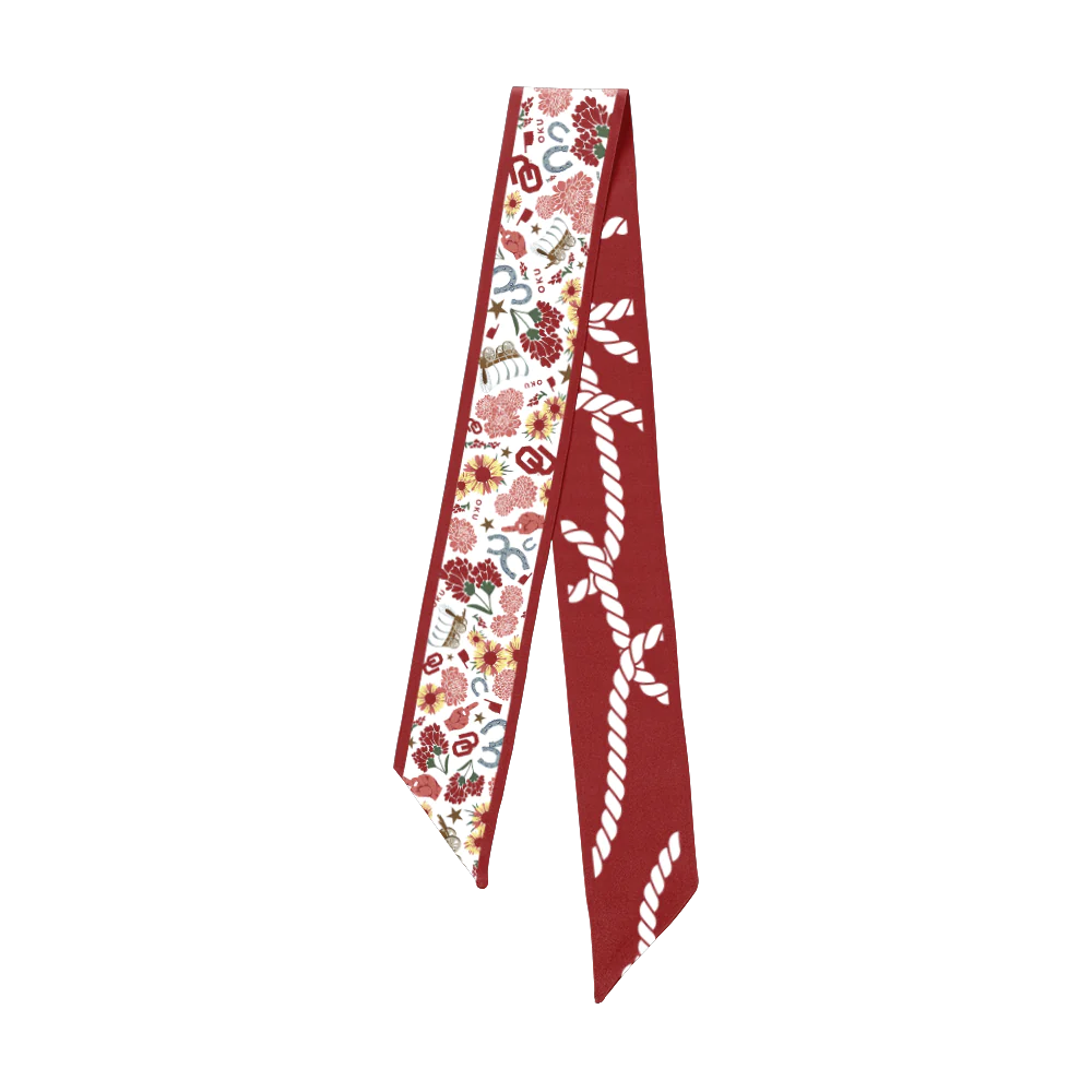 Saturday Silks - Oklahoma Sooners Skinny Scarf