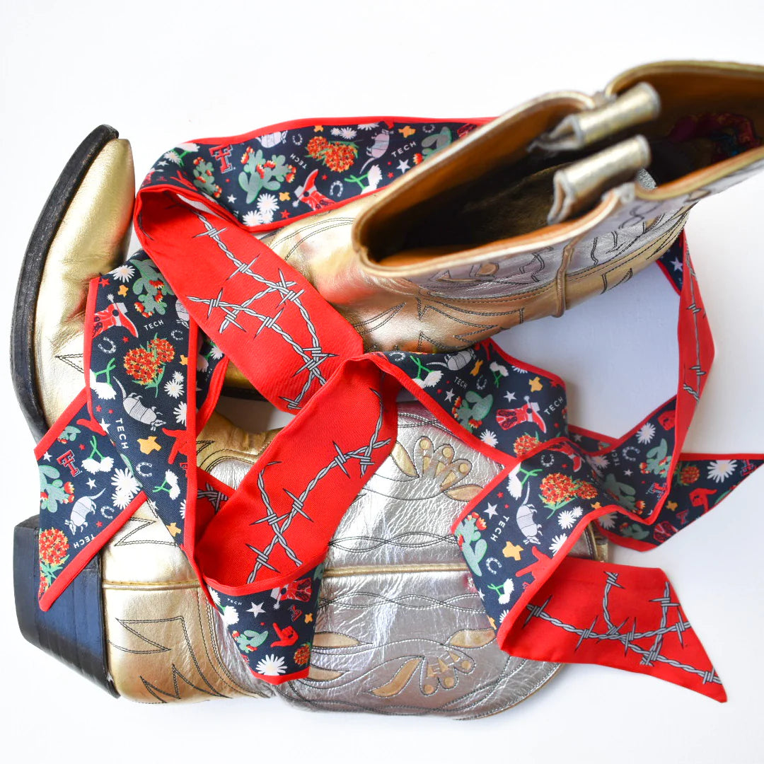 Saturday Silks - Texas Tech Red Raiders Skinny Scarf