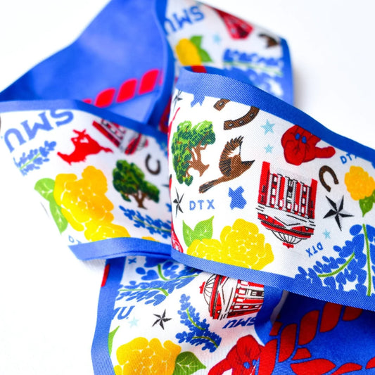 Saturday Silks - SMU Mustangs Skinny Scarf