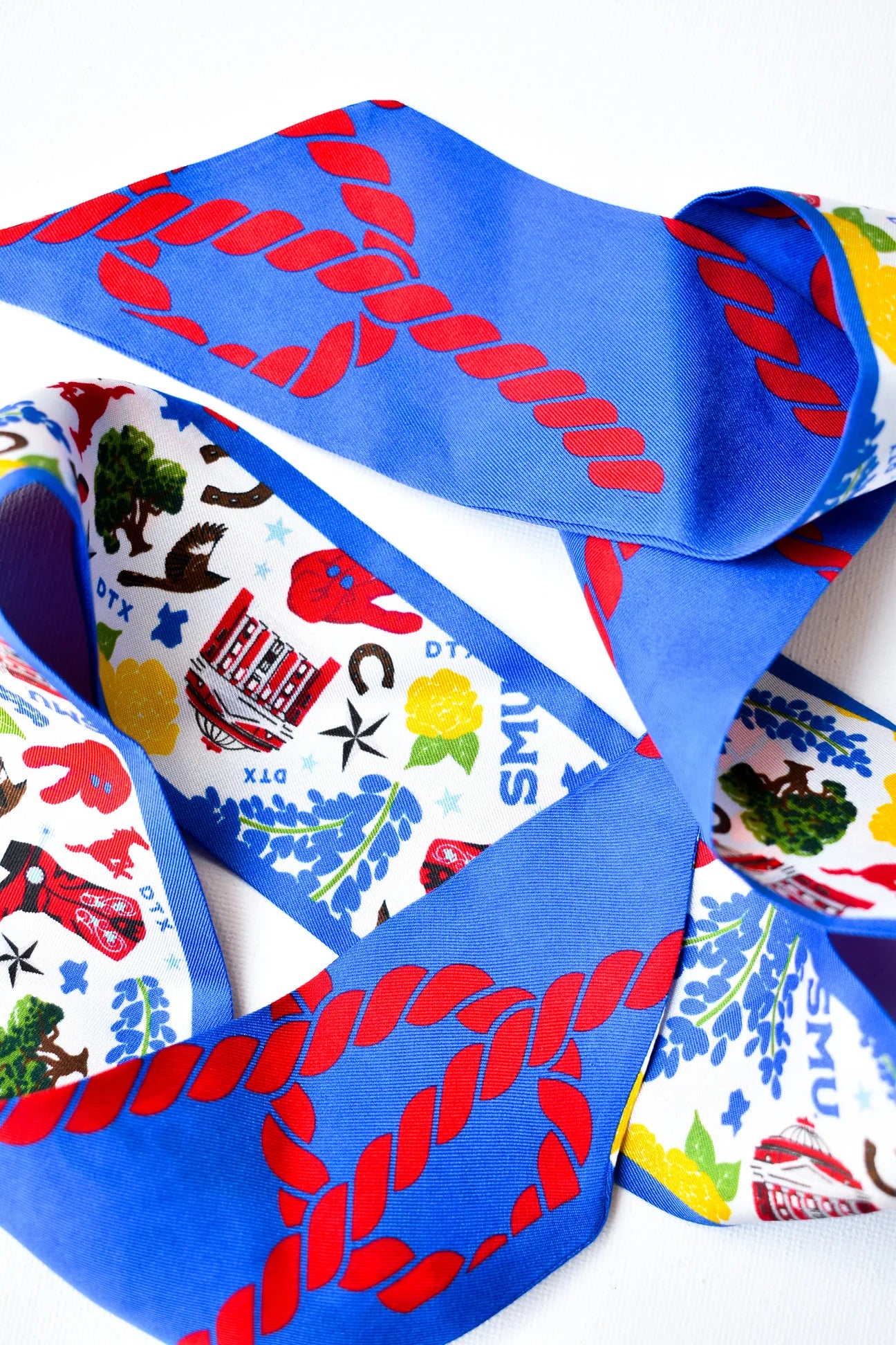 Saturday Silks - SMU Mustangs Skinny Scarf